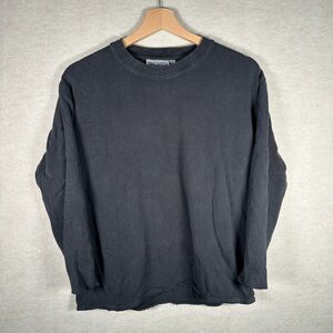 Jungmaven Long Sleeve Tee Mens Small Black USA Made Shirt Cotton Grunge Crewneck